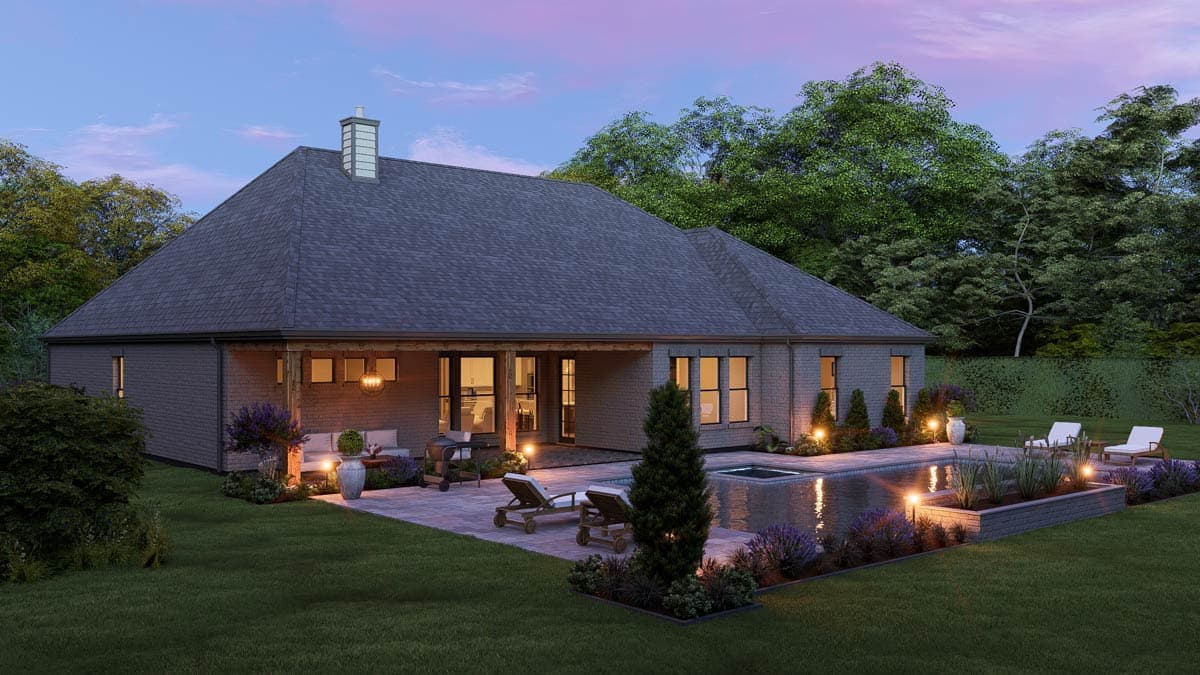 Plan 25457TF: French Country European House Plan with 4 Bedrooms and 3-Car Garage - Image #6 - European, French Country