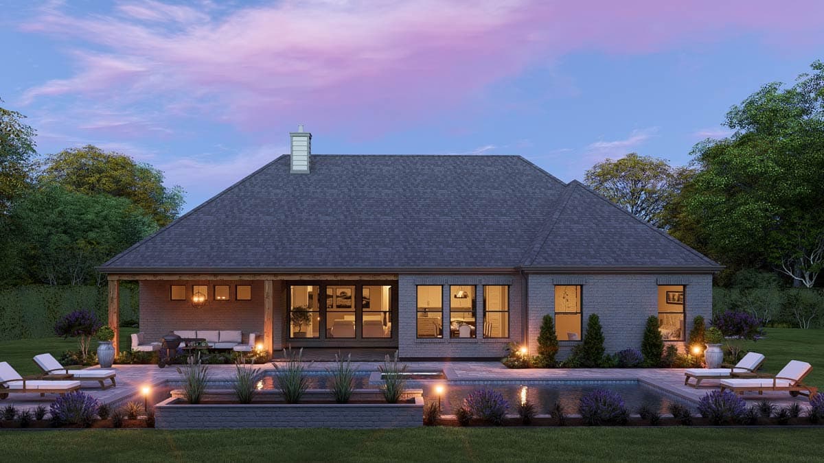 Plan 25457TF: French Country European House Plan with 4 Bedrooms and 3-Car Garage - Image #10 - European, French Country