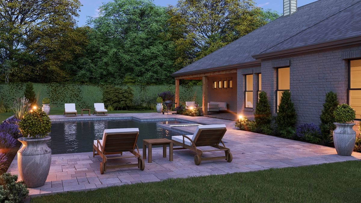 Plan 25457TF: French Country European House Plan with 4 Bedrooms and 3-Car Garage - Image #9 - European, French Country