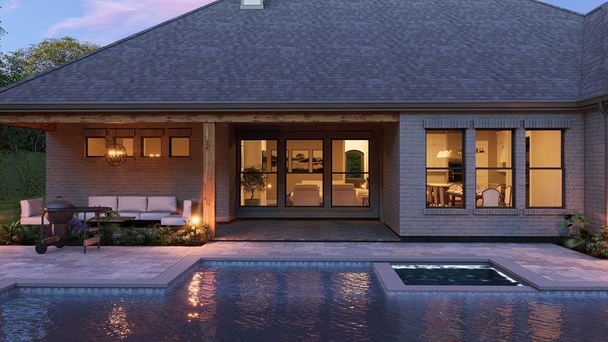 Plan 25457TF: French Country European House Plan with 4 Bedrooms and 3-Car Garage - Image #8 - European, French Country