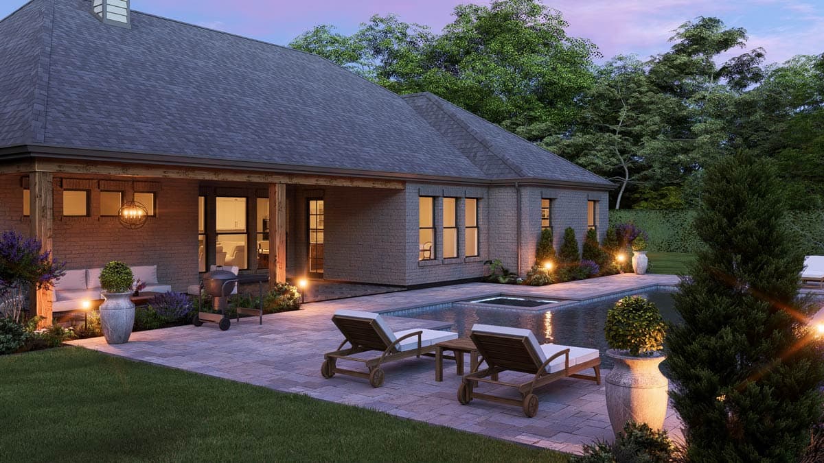 Plan 25457TF: French Country European House Plan with 4 Bedrooms and 3-Car Garage - Image #7 - European, French Country