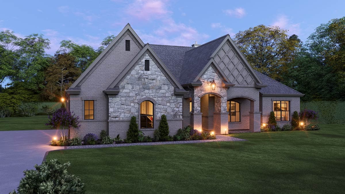 Plan 25457TF: French Country European House Plan with 4 Bedrooms and 3-Car Garage - Image #13 - European, French Country