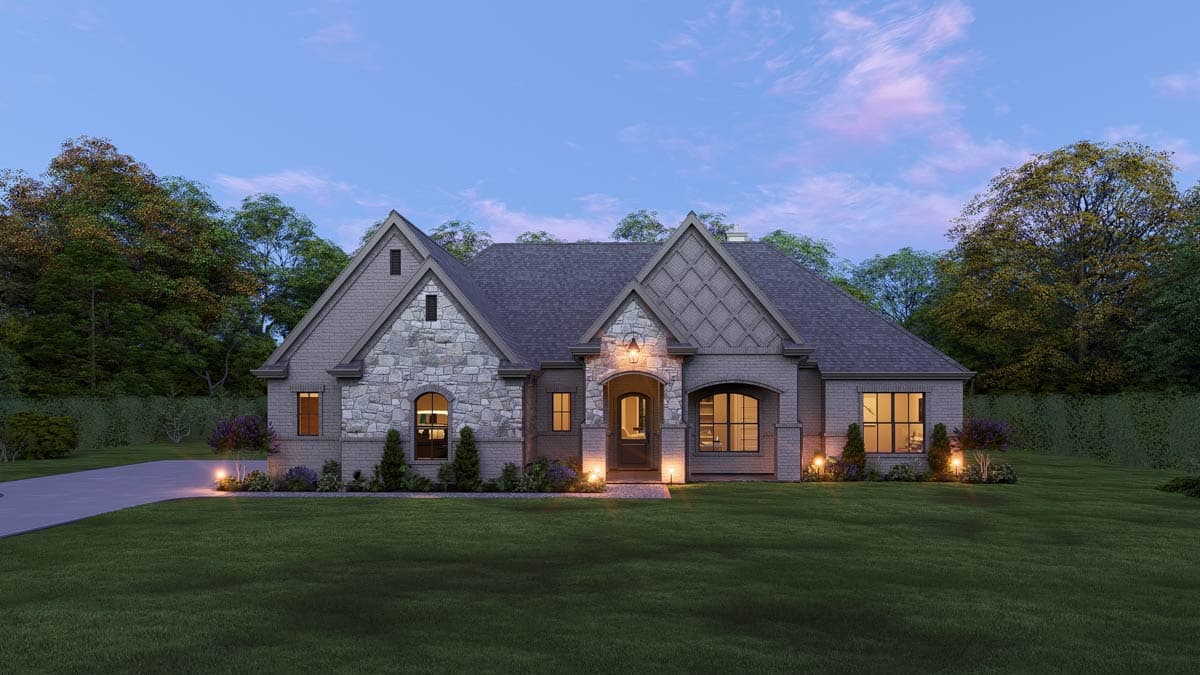 Plan 25457TF: French Country European House Plan with 4 Bedrooms and 3-Car Garage - Image #16 - European, French Country