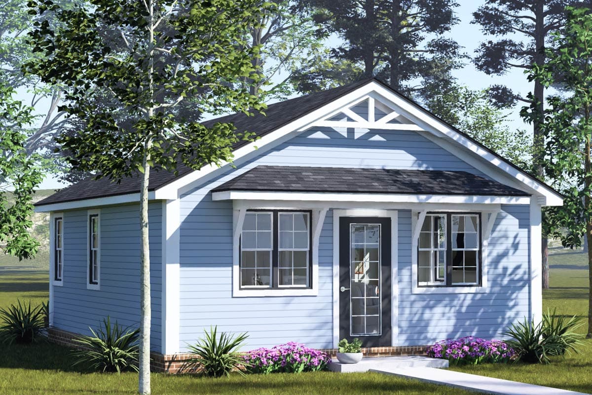 Plan 52595WM: Charming One Bedroom Cottage House Plan with Efficient Single Level Living - Image #6 - Cottage, Country, Traditional