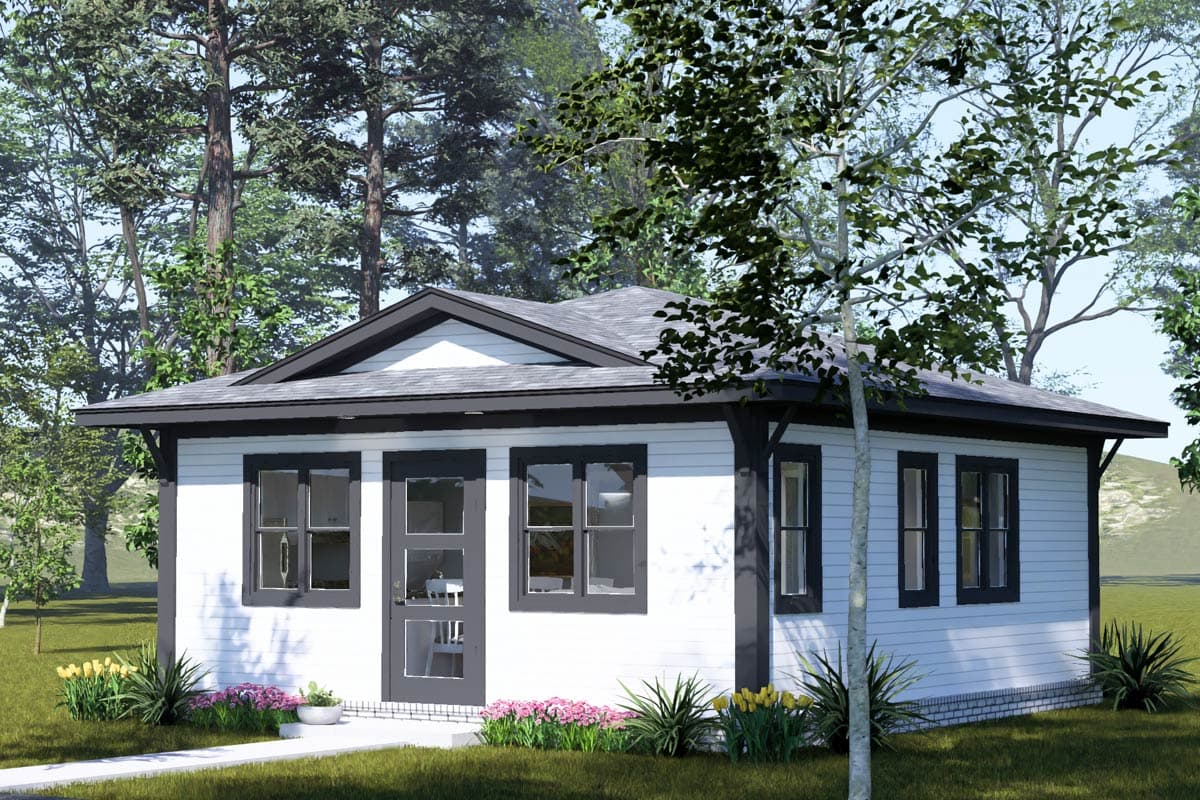 Plan 52596WM: Modern ADU House Plan with Efficient One Bedroom Layout - Image #2 - Modern