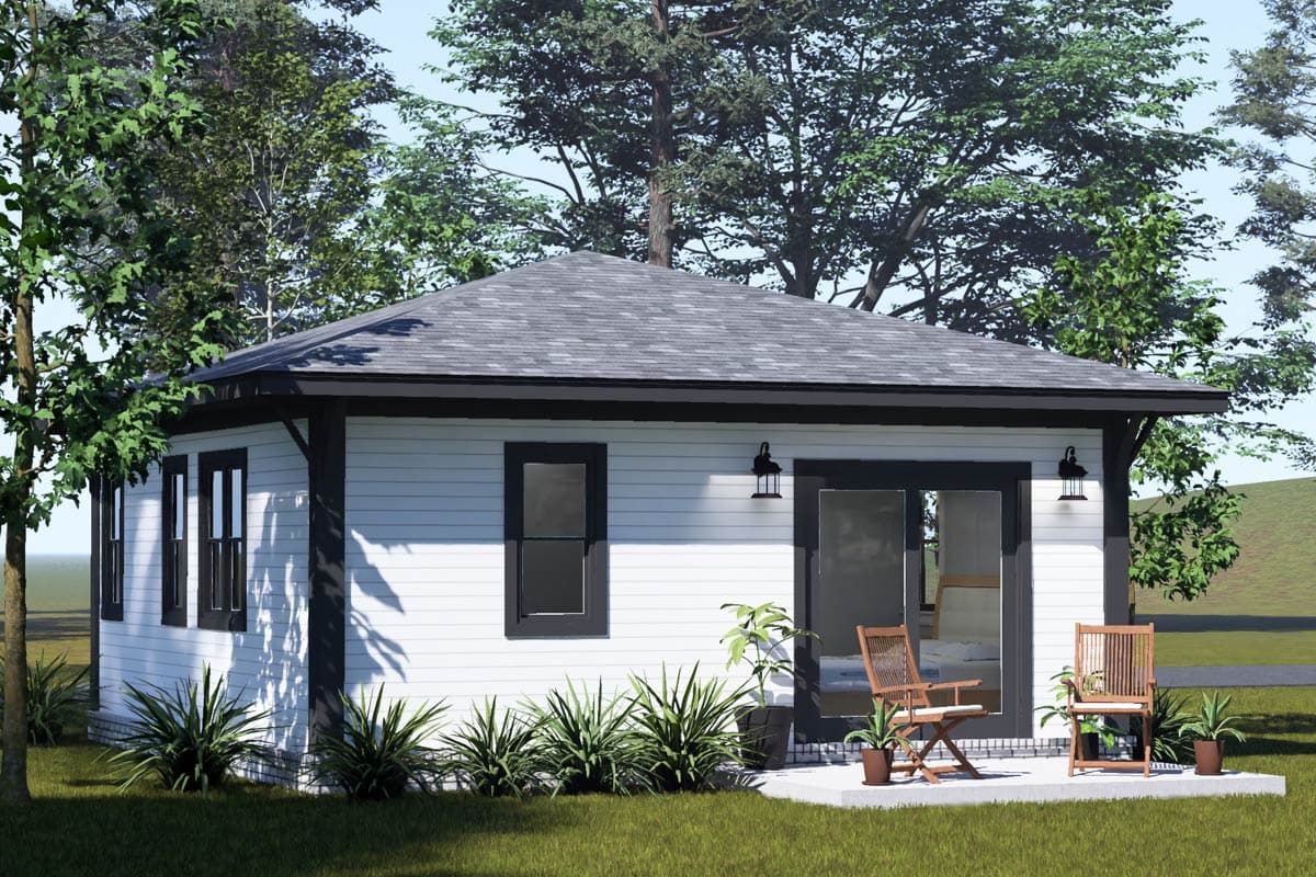 Plan 52596WM: Modern ADU House Plan with Efficient One Bedroom Layout - Image #4 - Modern
