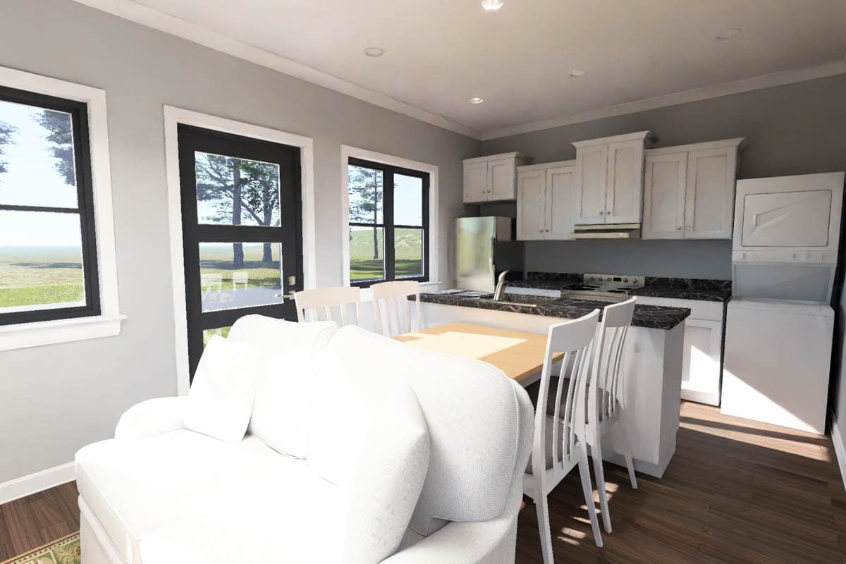 Plan 52596WM: Modern ADU House Plan with Efficient One Bedroom Layout - Image #11 - Modern