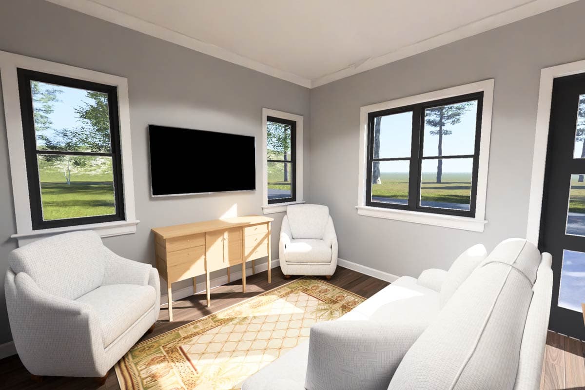 Plan 52596WM: Modern ADU House Plan with Efficient One Bedroom Layout - Image #9 - Modern