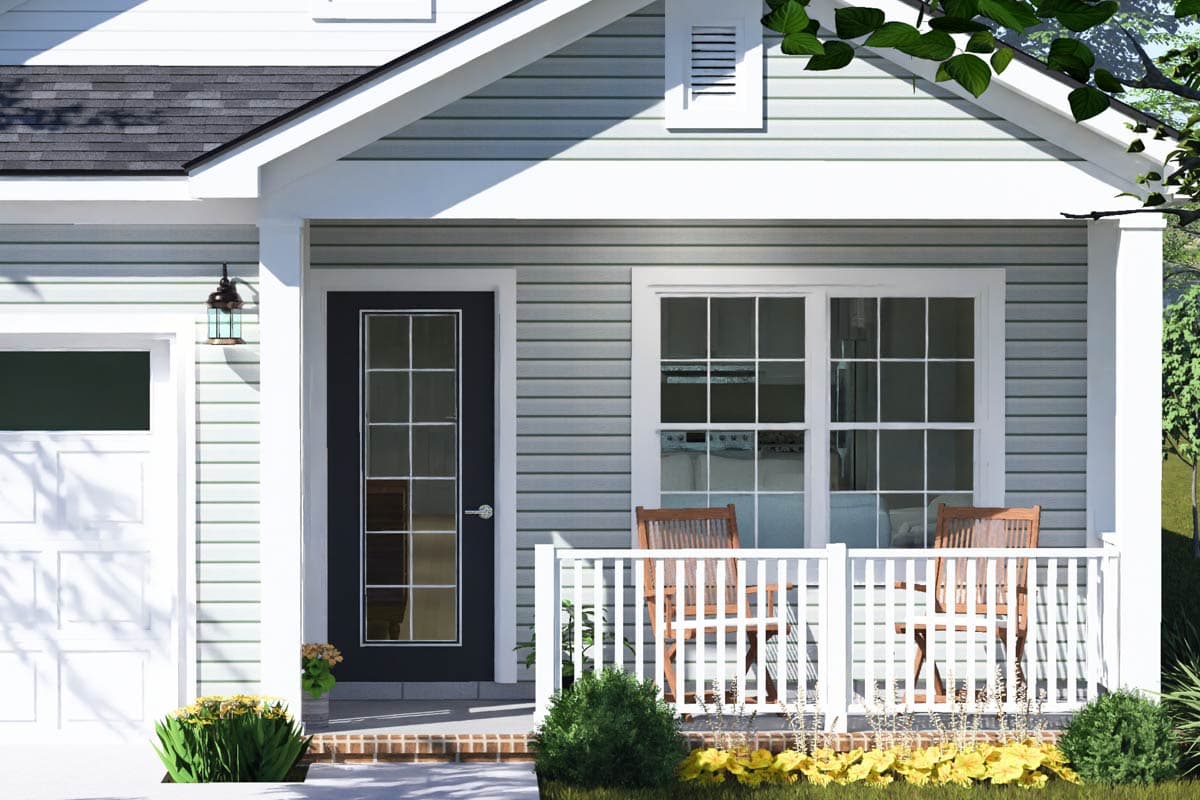 Plan 52598WM: Charming Three Bedroom Country Cottage House Plan with Attached Garage - Image #4 - Cottage, Country