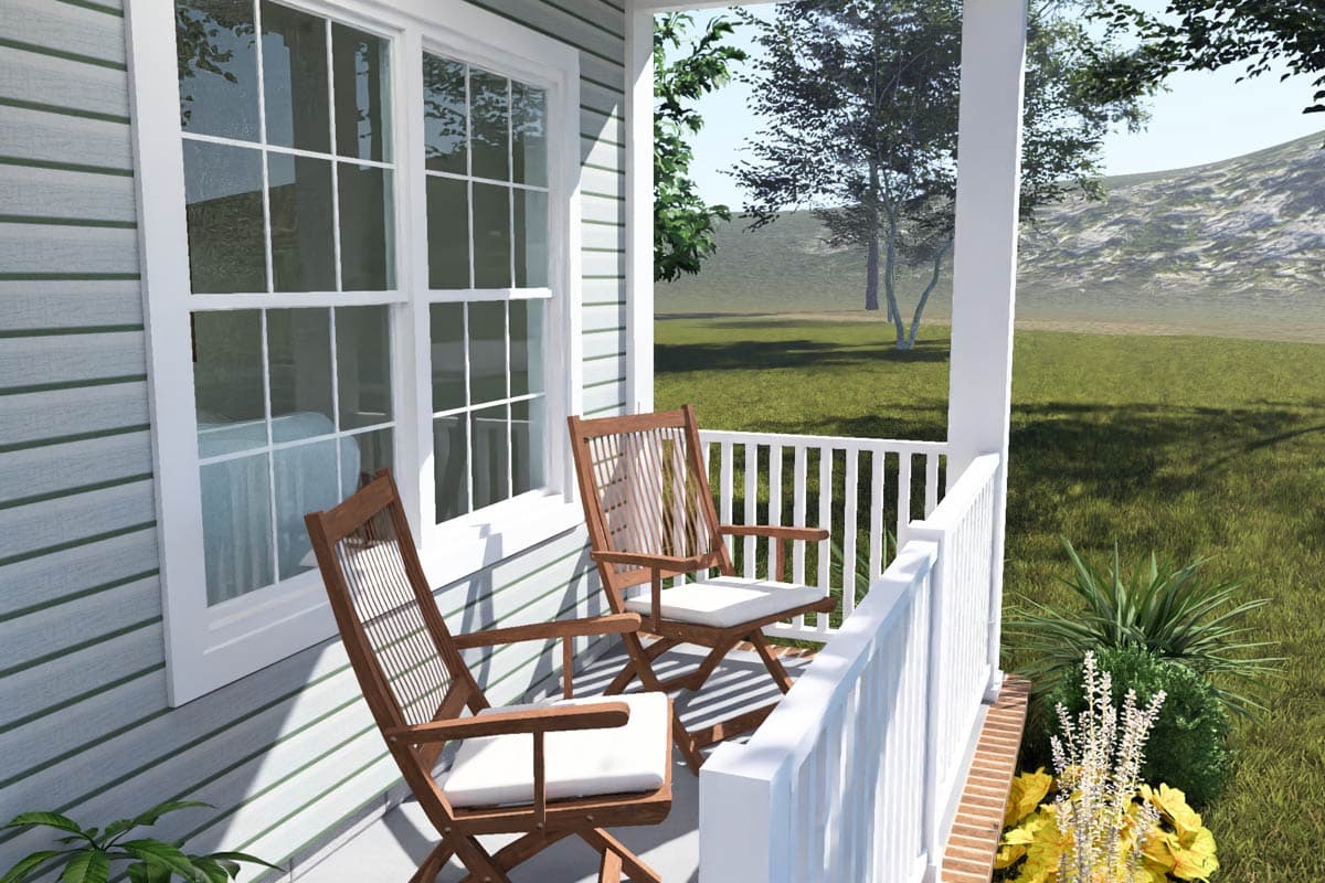 Plan 52598WM: Charming Three Bedroom Country Cottage House Plan with Attached Garage - Image #7 - Cottage, Country