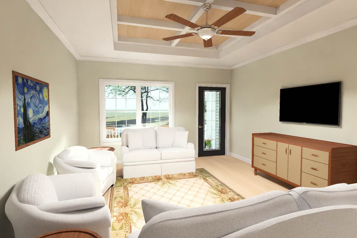Plan 52598WM: Charming Three Bedroom Country Cottage House Plan with Attached Garage - Image #11 - Cottage, Country