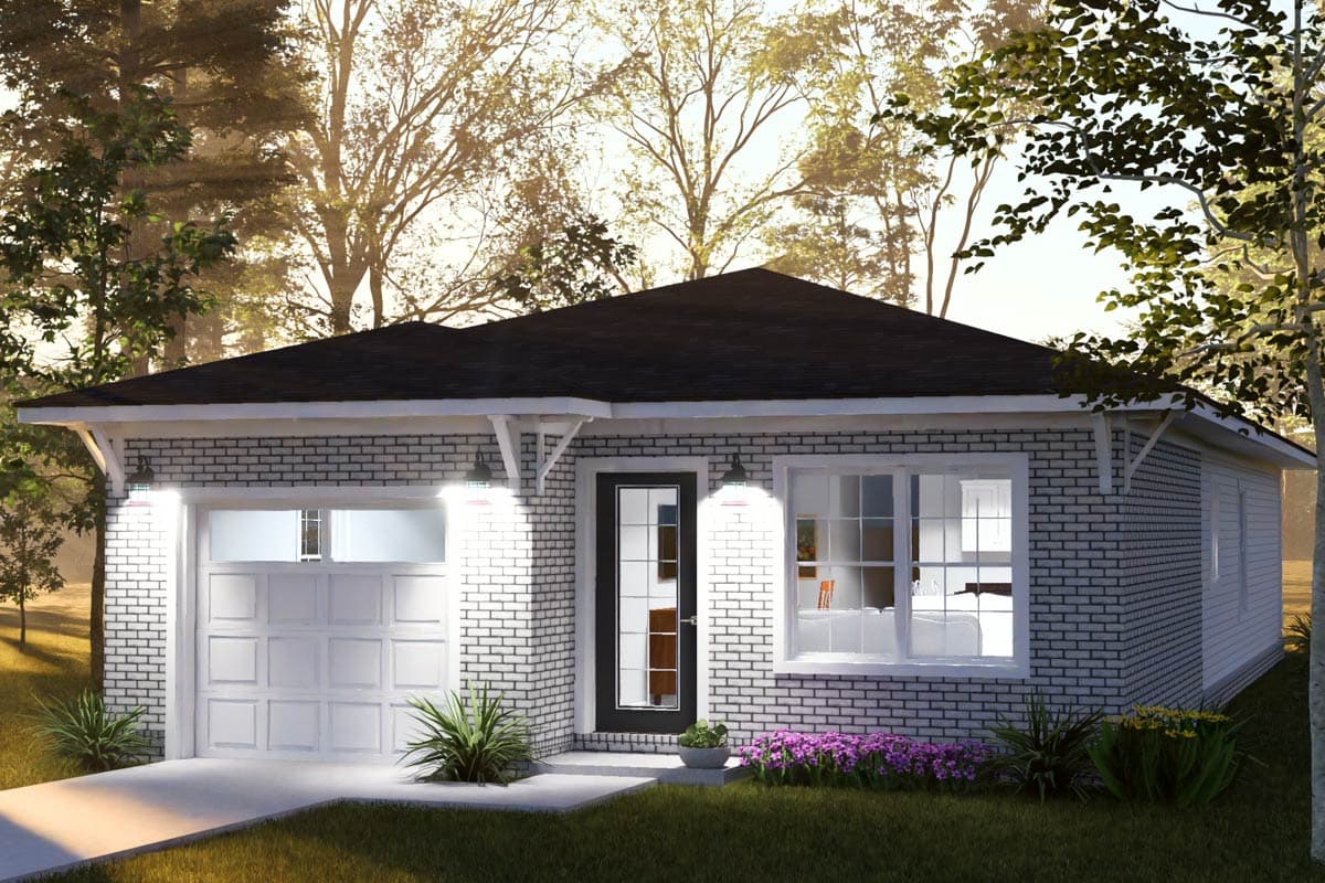 Plan 52599WM: Modern Ranch House Plan with 3 Bedrooms and Attached Garage - Image #2 - Modern, Ranch