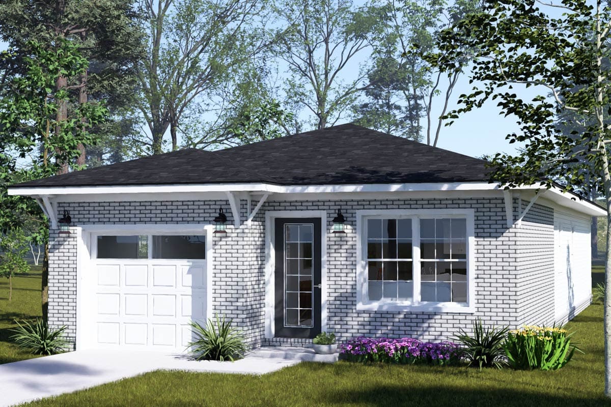 Plan image - 52599WM:Modern Ranch House Plan with 3 Bedrooms and Attached Garage