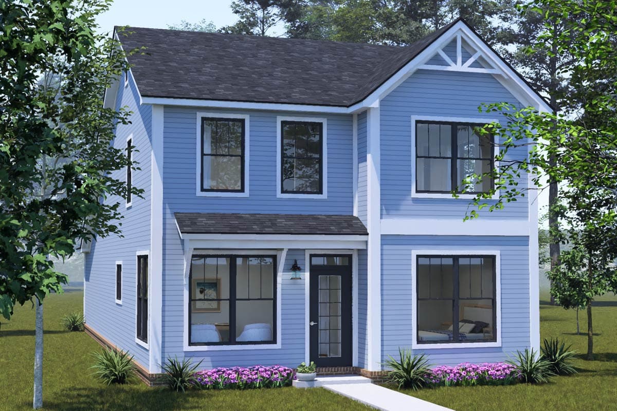 Plan 52600WM: Traditional Five Bedroom House Plan with Main Level Primary Suite - Image #2 - Traditional