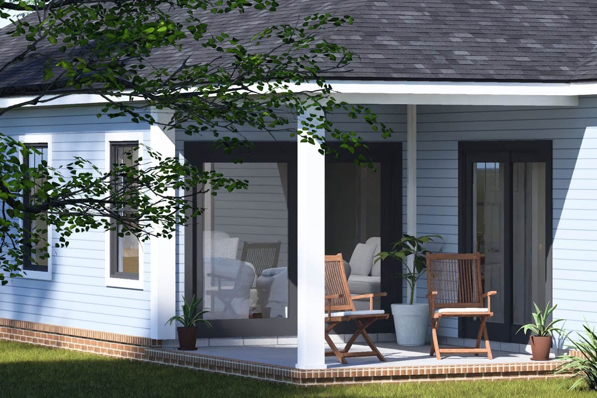 Plan 52602WM: Charming Two Bedroom Cottage House Plan with Split Bedroom Layout - Image #4 - Cottage, Craftsman