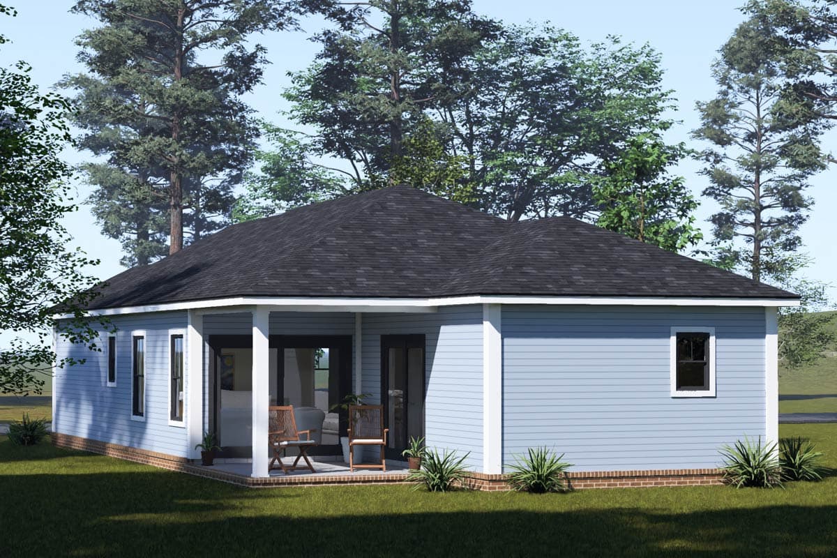 Plan 52602WM: Charming Two Bedroom Cottage House Plan with Split Bedroom Layout - Image #13 - Cottage, Craftsman