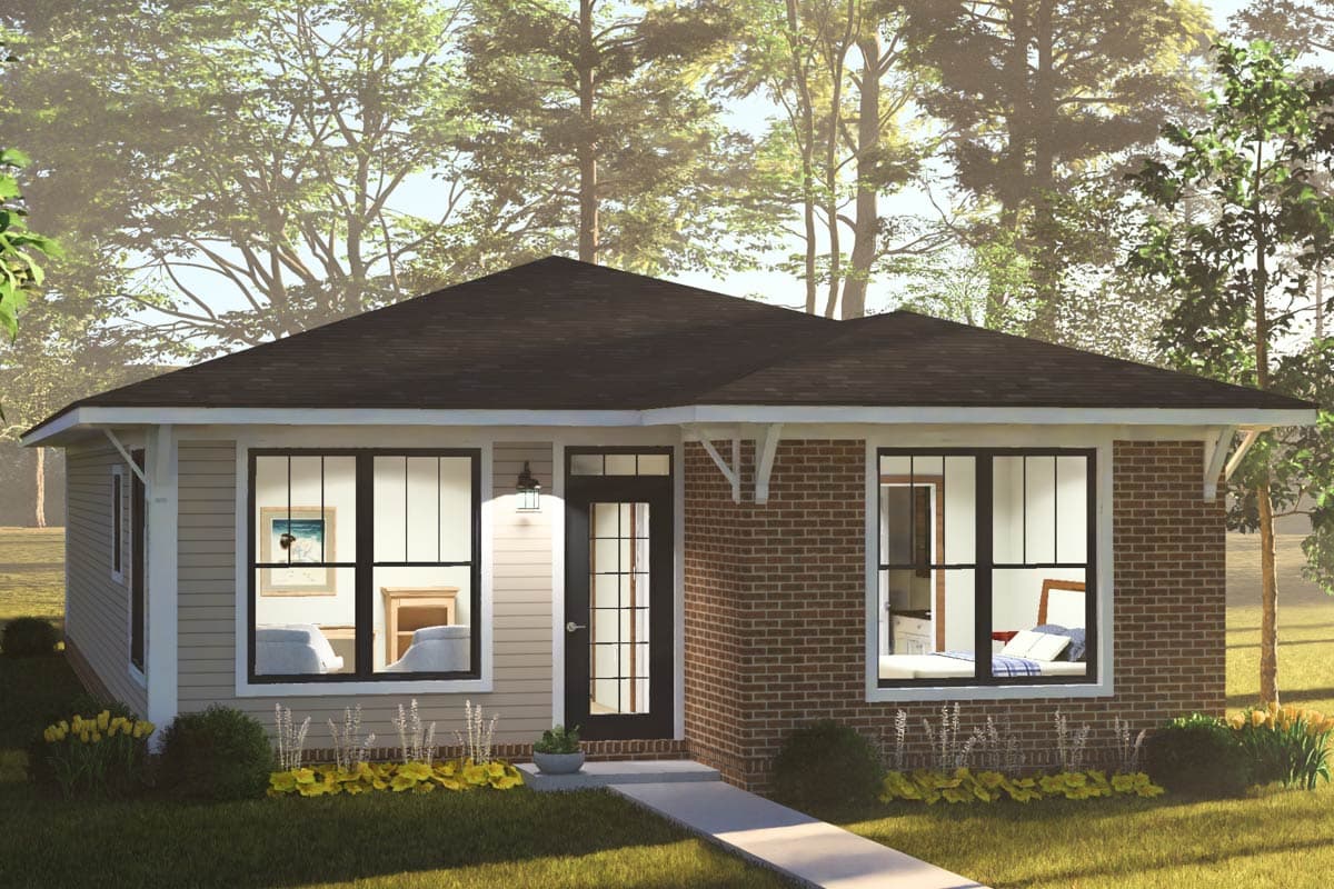 Plan 52603WM: Charming Traditional Ranch House Plan with Two Bedrooms and Study - Image #3 - Ranch, Traditional