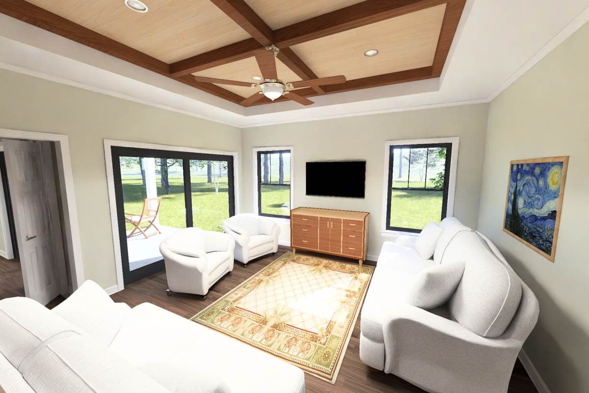Plan 52603WM: Charming Traditional Ranch House Plan with Two Bedrooms and Study - Image #8 - Ranch, Traditional