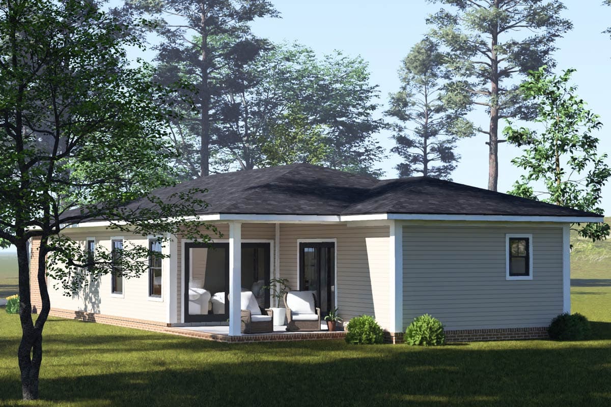 Plan 52603WM: Charming Traditional Ranch House Plan with Two Bedrooms and Study - Image #5 - Ranch, Traditional