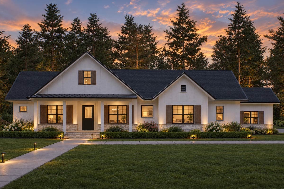 Plan image - 95395RW:Modern Farmhouse Ranch House Plan with 3 Bedrooms and 3-Car Garage