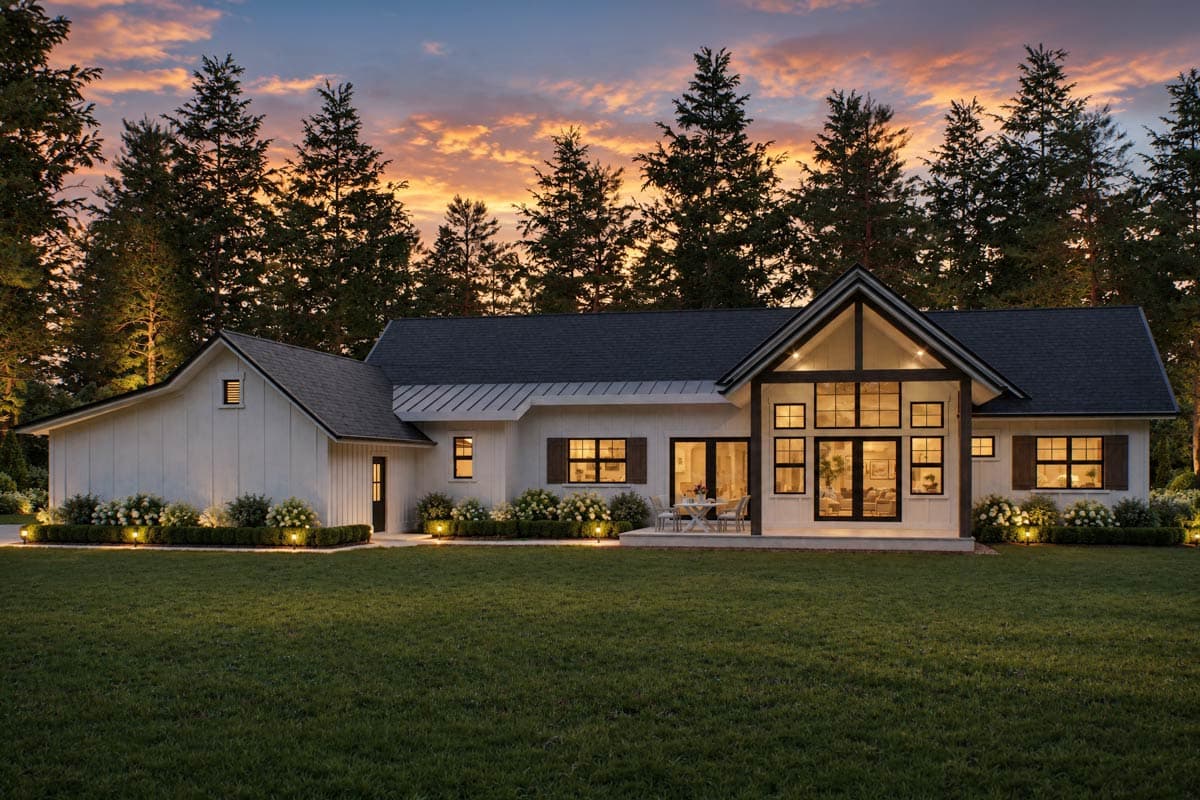 Plan 95395RW: Modern Farmhouse Ranch House Plan with 3 Bedrooms and 3-Car Garage - Image #2 - Farmhouse, Modern Farmhouse, Ranch