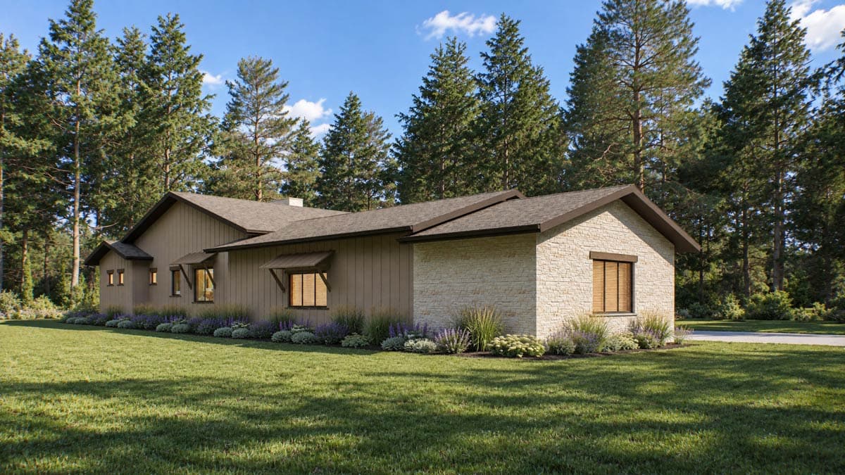 Plan 95403RW: Northwest Contemporary Ranch House Plan with Three Car Garage - Image #3 - Contemporary, Northwest, Ranch