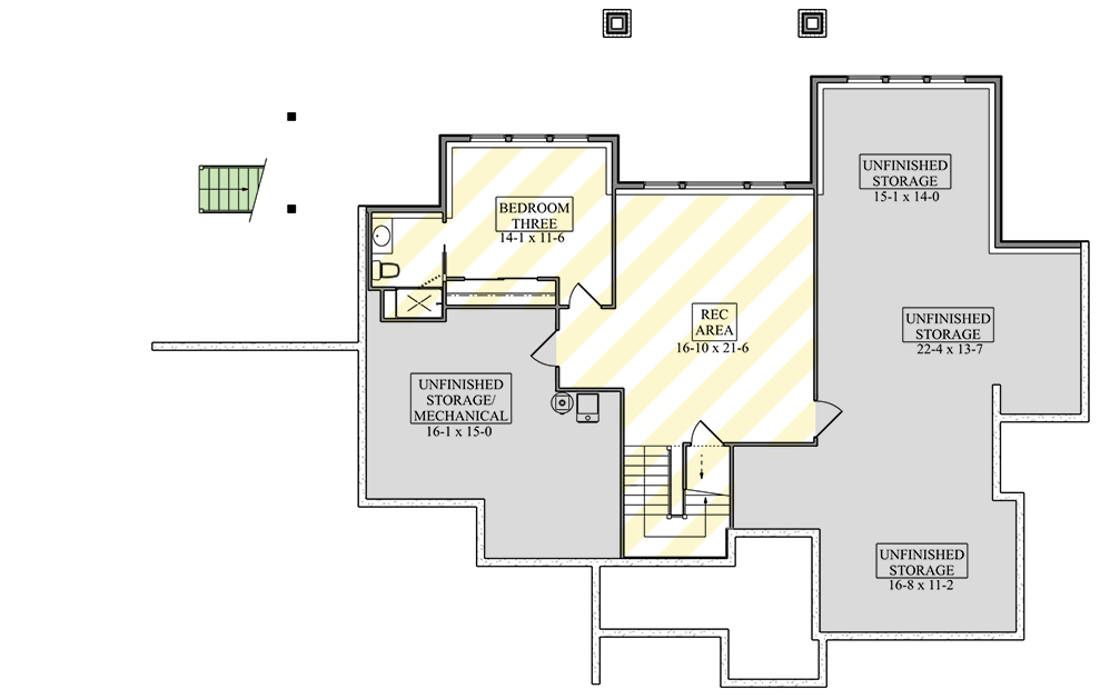 Plan 95405RW: New American Farmhouse Ranch House Plan with Three Car Garage - Floor Plan - Image #4 - Farmhouse, New American, Ranch