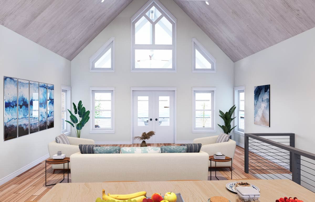 Plan 680711VR: Coastal Vacation House Plan Featuring Three Bedrooms and Two-Car Garage - Image #5 - Coastal, Vacation