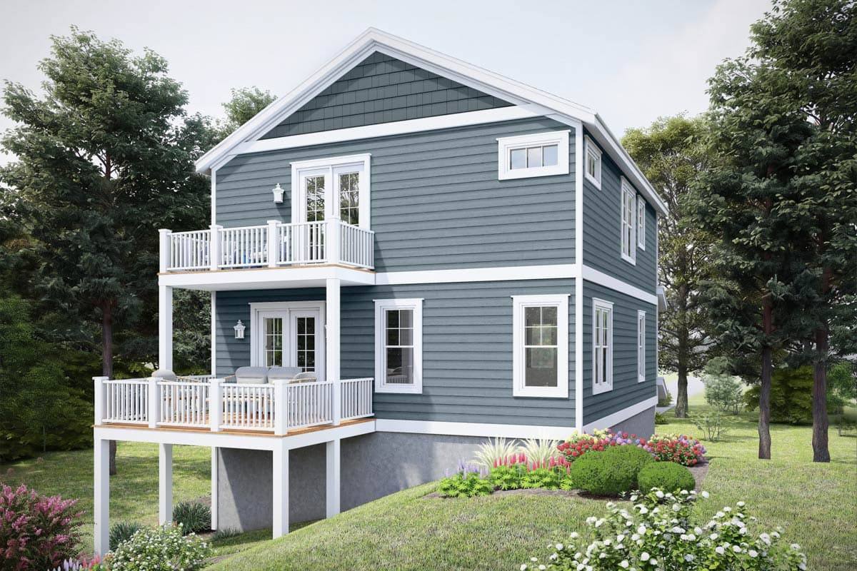 Plan 680712VR: Traditional Four Bedroom House Plan with Drive Under Garage - Image #2 - Traditional