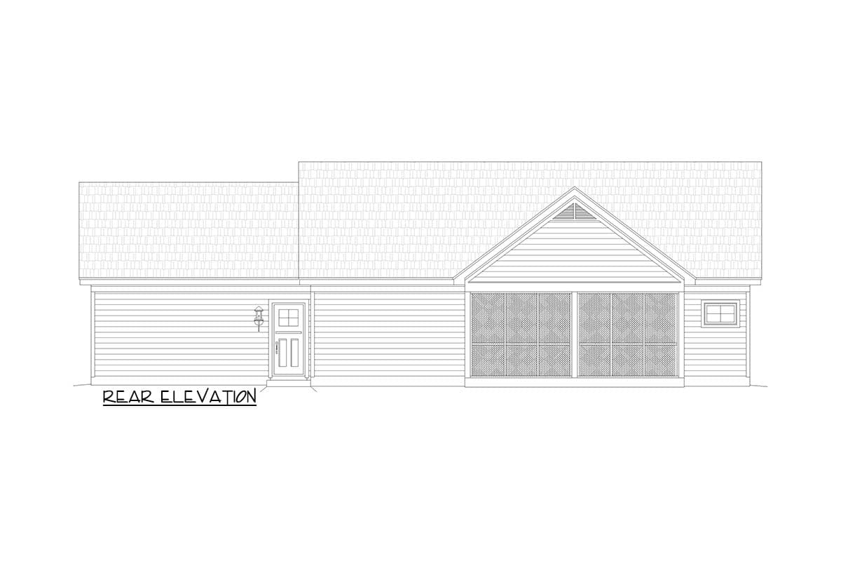 Plan 680716VR: Charming Two Bedroom Country Ranch House Plan with Attached Garage - Image #3 - Country, Craftsman, Ranch
