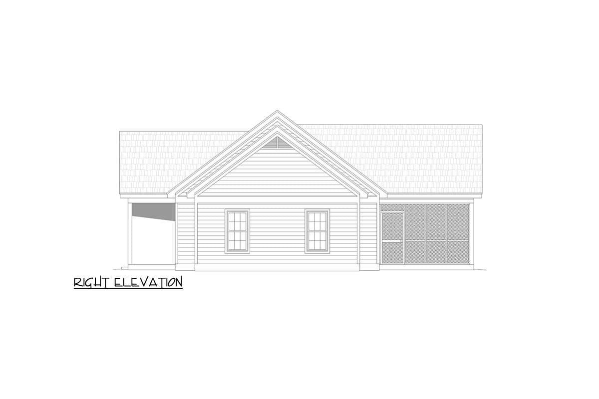 Plan 680716VR: Charming Two Bedroom Country Ranch House Plan with Attached Garage - Image #4 - Country, Craftsman, Ranch