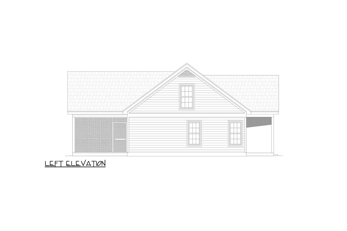 Plan 680716VR: Charming Two Bedroom Country Ranch House Plan with Attached Garage - Image #5 - Country, Craftsman, Ranch