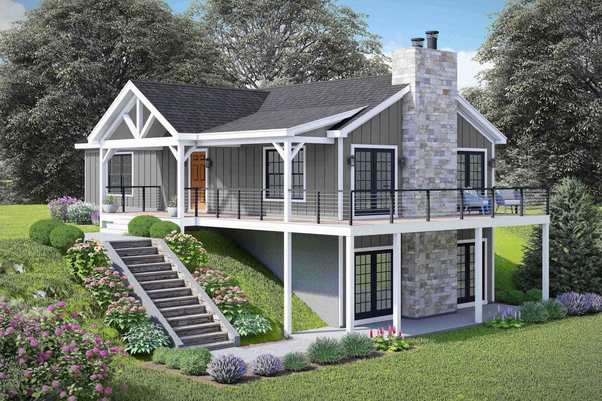 Plan image - 680717VR:Craftsman Ranch House Plan with Expansive Wraparound Porch