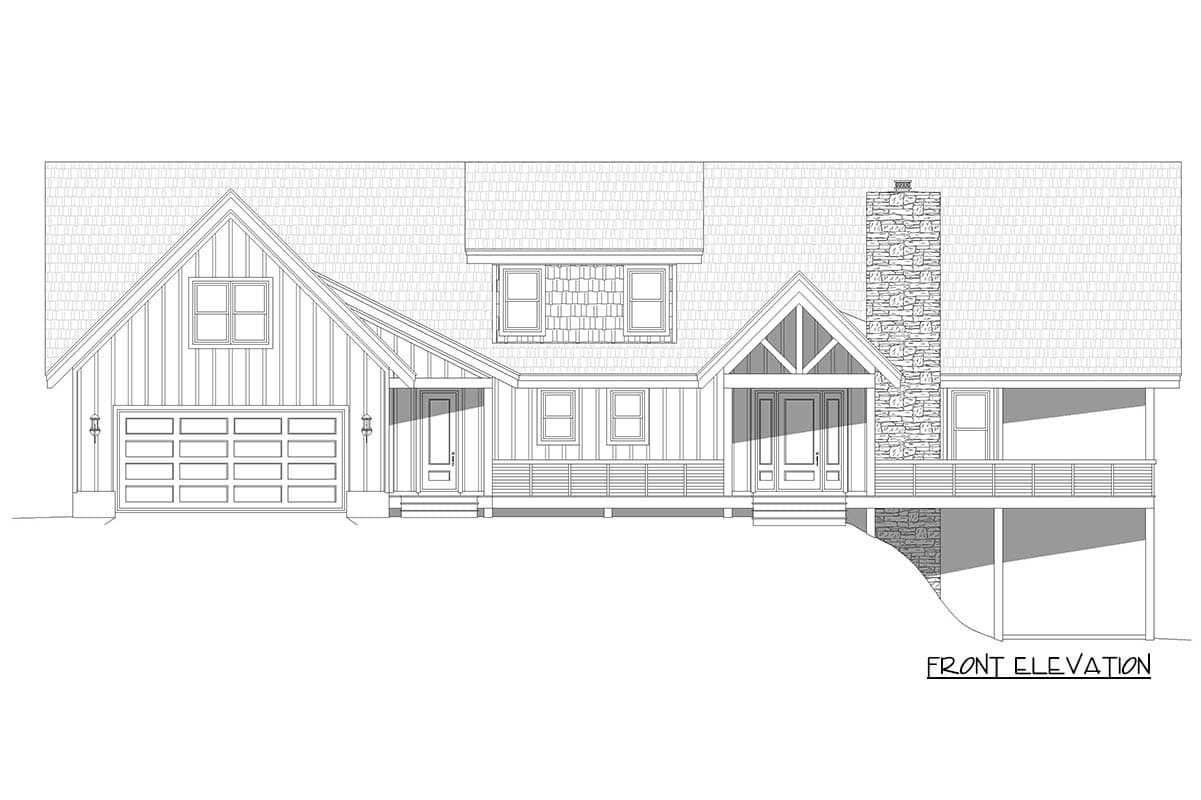 Plan 680718VR: Mountain House Plan with Four Bedrooms and Three-Car Garage - Image #3 - Craftsman, Modern Farmhouse, Mountain