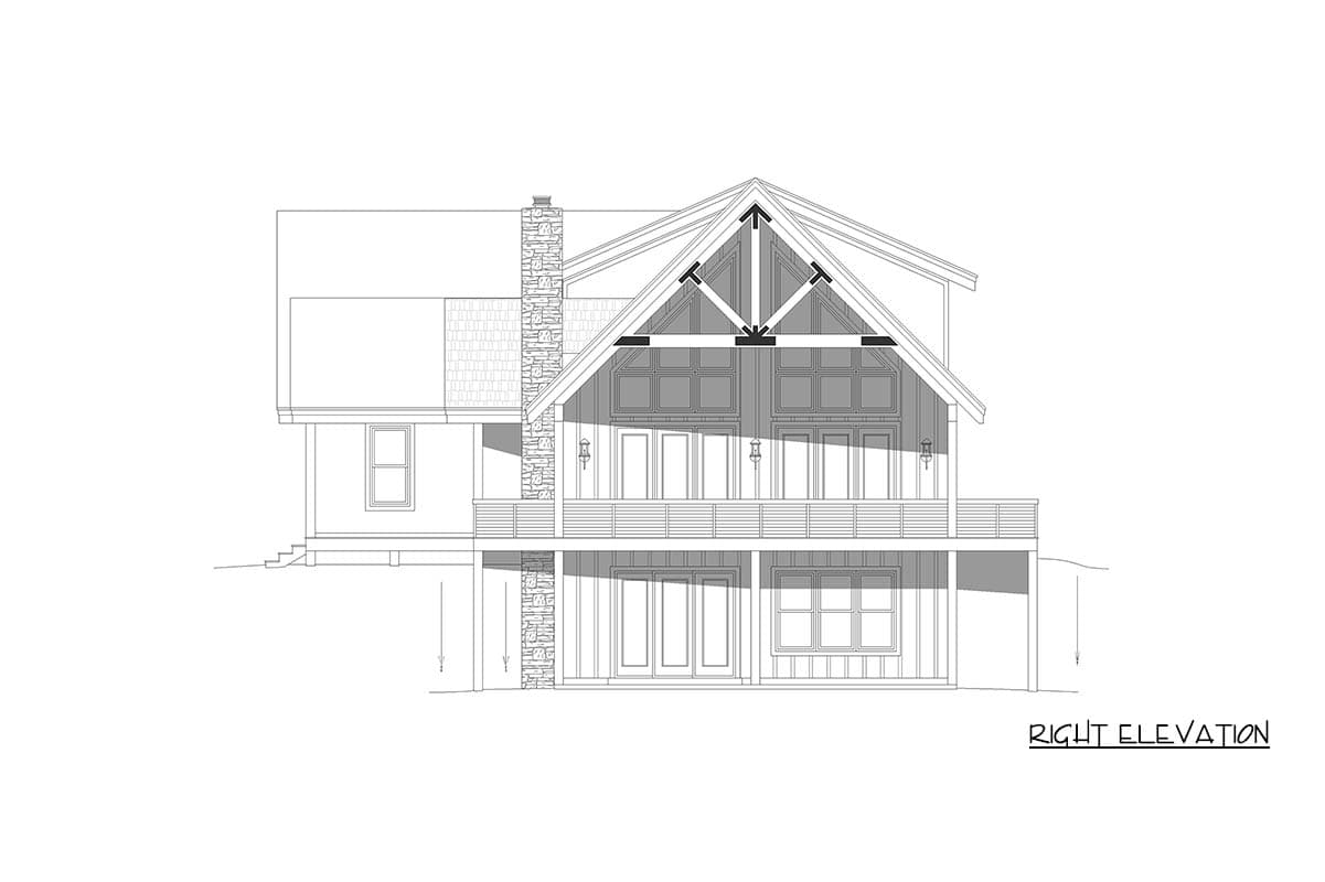 Plan 680718VR: Mountain House Plan with Four Bedrooms and Three-Car Garage - Image #6 - Craftsman, Modern Farmhouse, Mountain