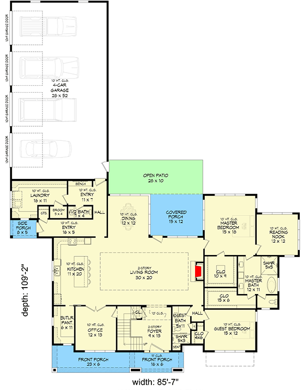 Plan 680719VR: Modern Farmhouse House Plan with 5 Bedrooms and 4-Car Garage - Floor Plan - Image #9 - Farmhouse, Modern, Modern Farmhouse, New American