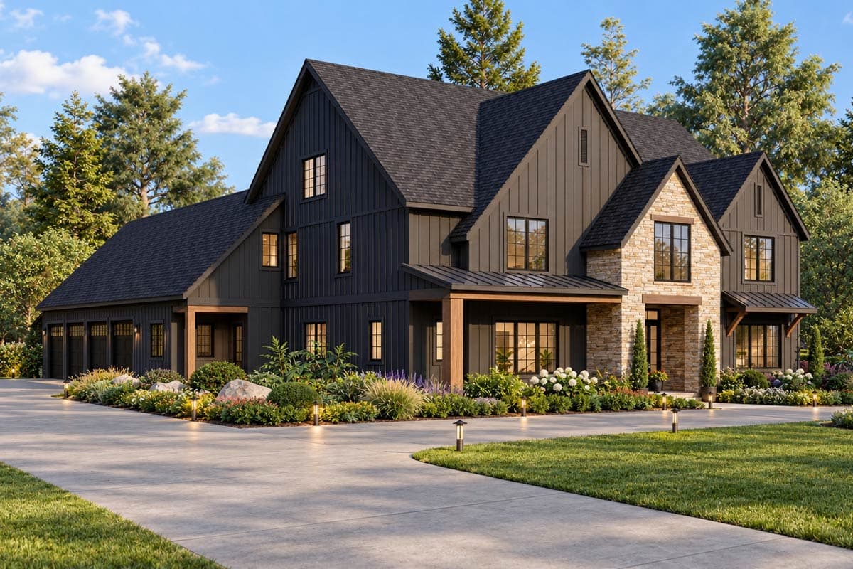 Plan 680719VR: Modern Farmhouse House Plan with 5 Bedrooms and 4-Car Garage - Image #3 - Farmhouse, Modern, Modern Farmhouse, New American