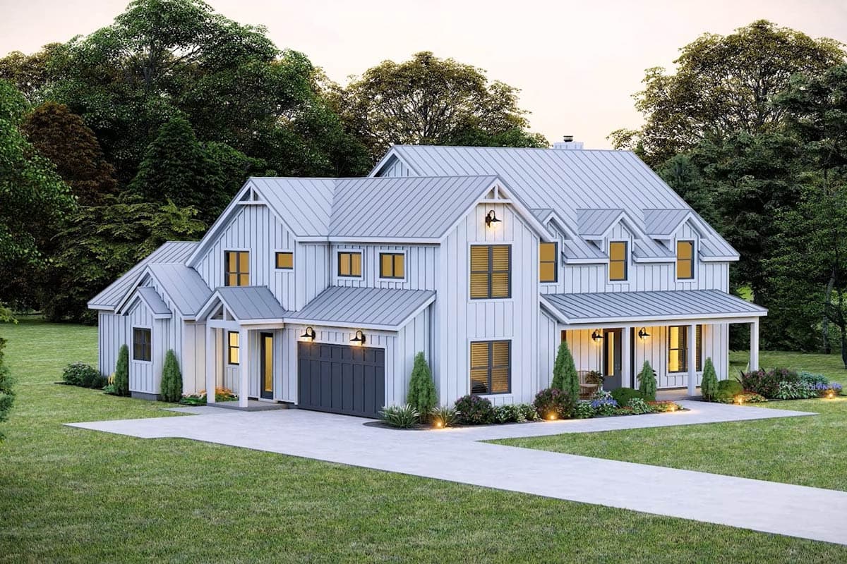 Plan 680720VR: Spacious Modern Farmhouse House Plan with Five Bedrooms and Bonus Room - Image #3 - Farmhouse, Modern Farmhouse