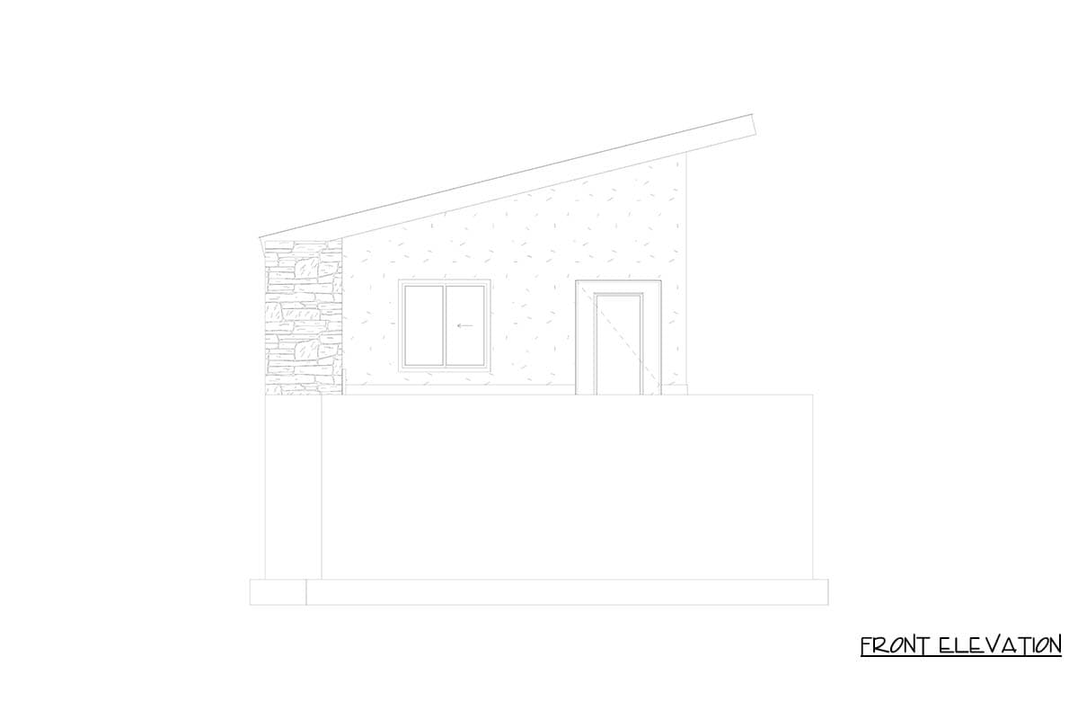 Plan 61774UT: Contemporary Poolside Cabana House Plan with Outdoor Fireplace - Image #7 - Contemporary