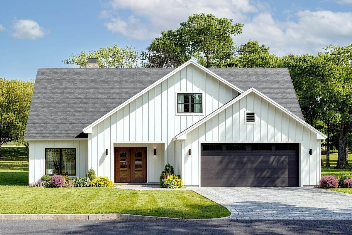 Plan 28955JJ: 3-Bedroom Modern Farmhouse Plan with 2-Car Garage and Optional Bonus Room - Image #3 - Country, Modern Farmhouse, New American, Traditional