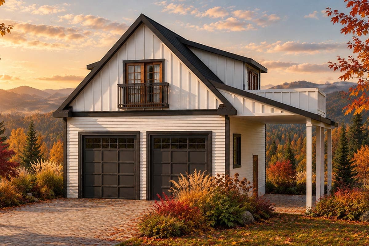 Plan image - 720202DA:Versatile Farmhouse Detached Garage Plan with Bonus Attic Space