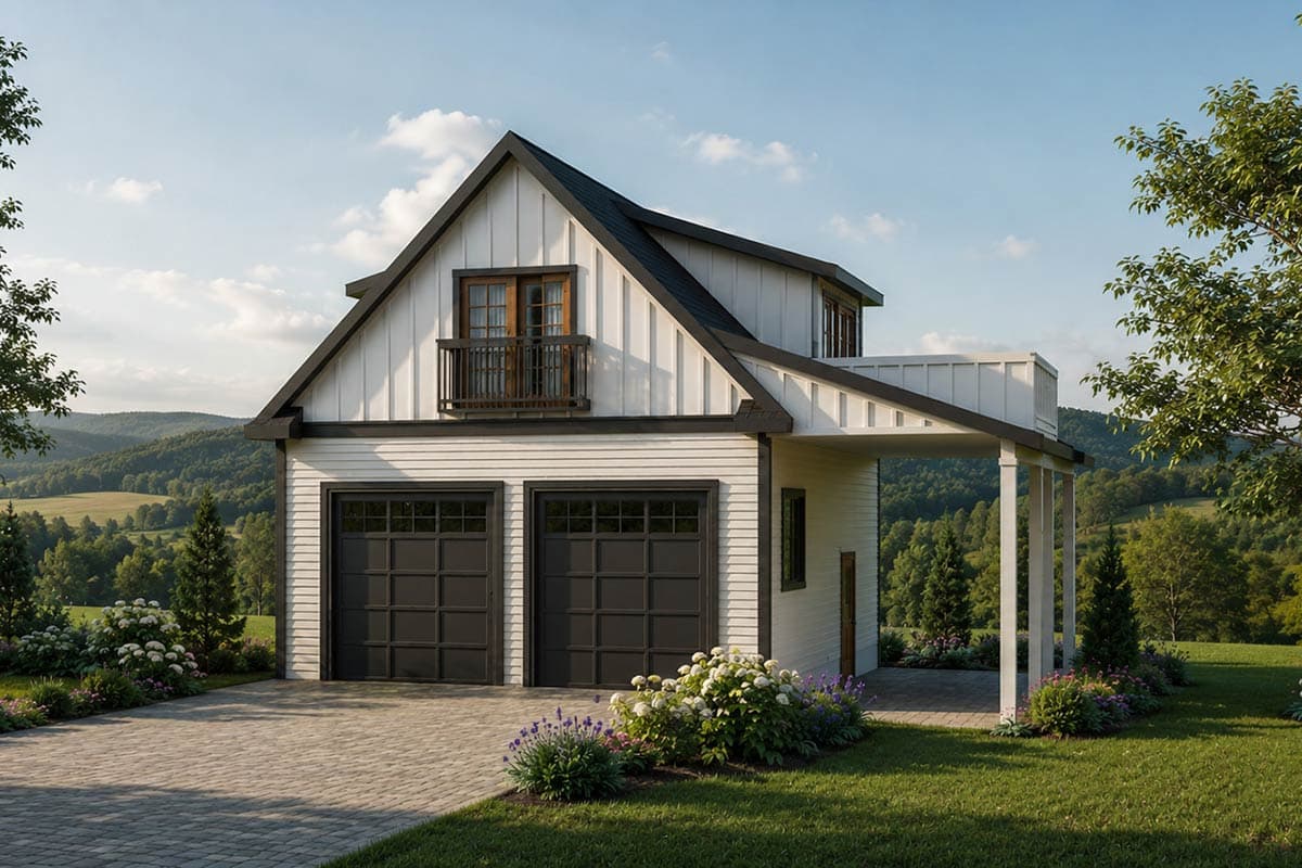 Plan 720202DA: Versatile Farmhouse Detached Garage Plan with Bonus Attic Space - Image #2 - Country, Craftsman, Farmhouse, Traditional