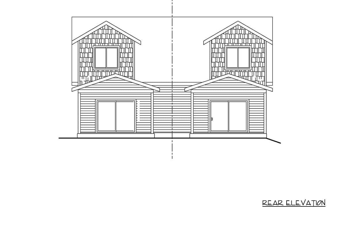 Plan 720206DA: Modern Craftsman Duplex House Plan with Three Bedrooms and Balcony - Image #3 - Contemporary, Craftsman, Modern