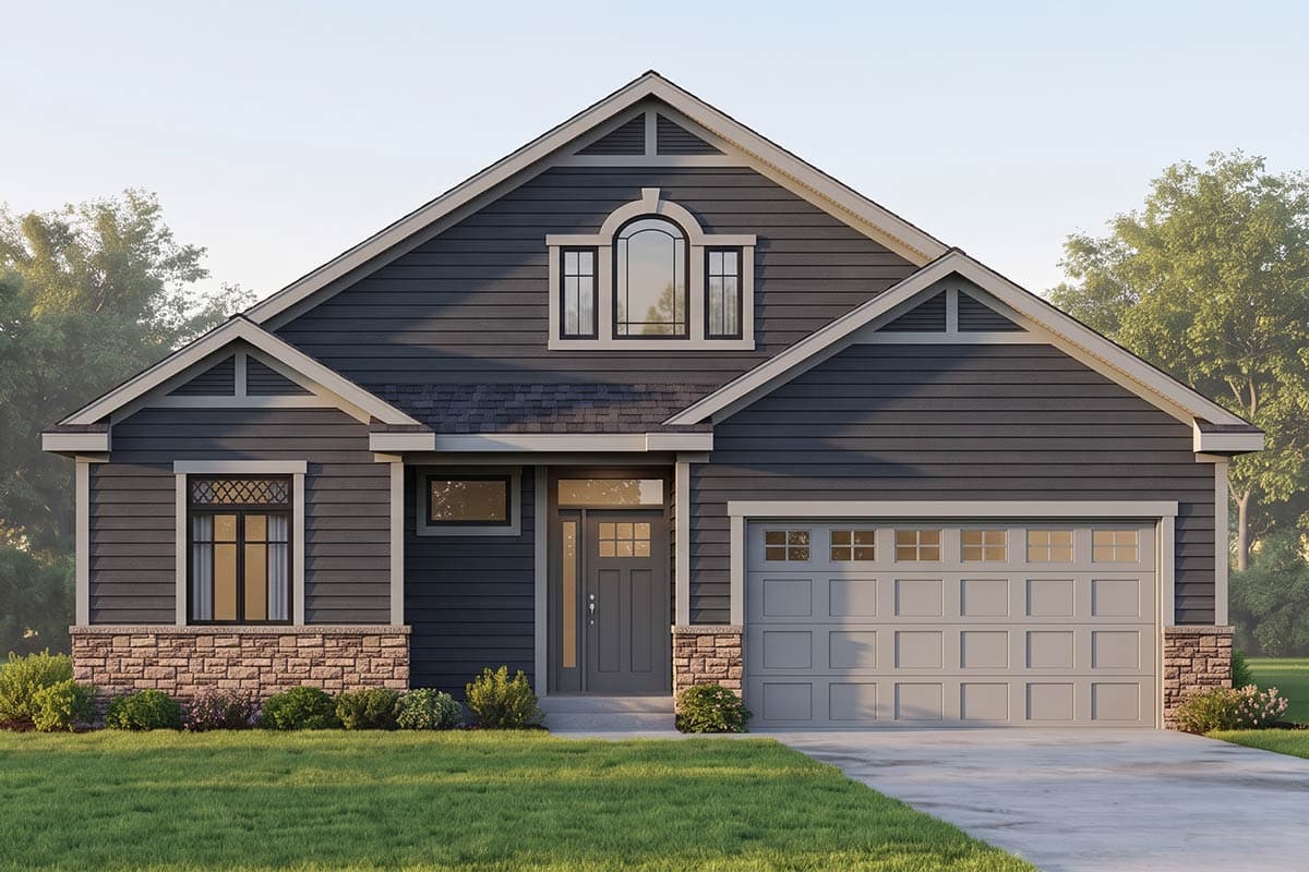 Plan image - 267126SPK:Efficient Craftsman Ranch House Plan with Vaulted Ceilings and Split Bedrooms