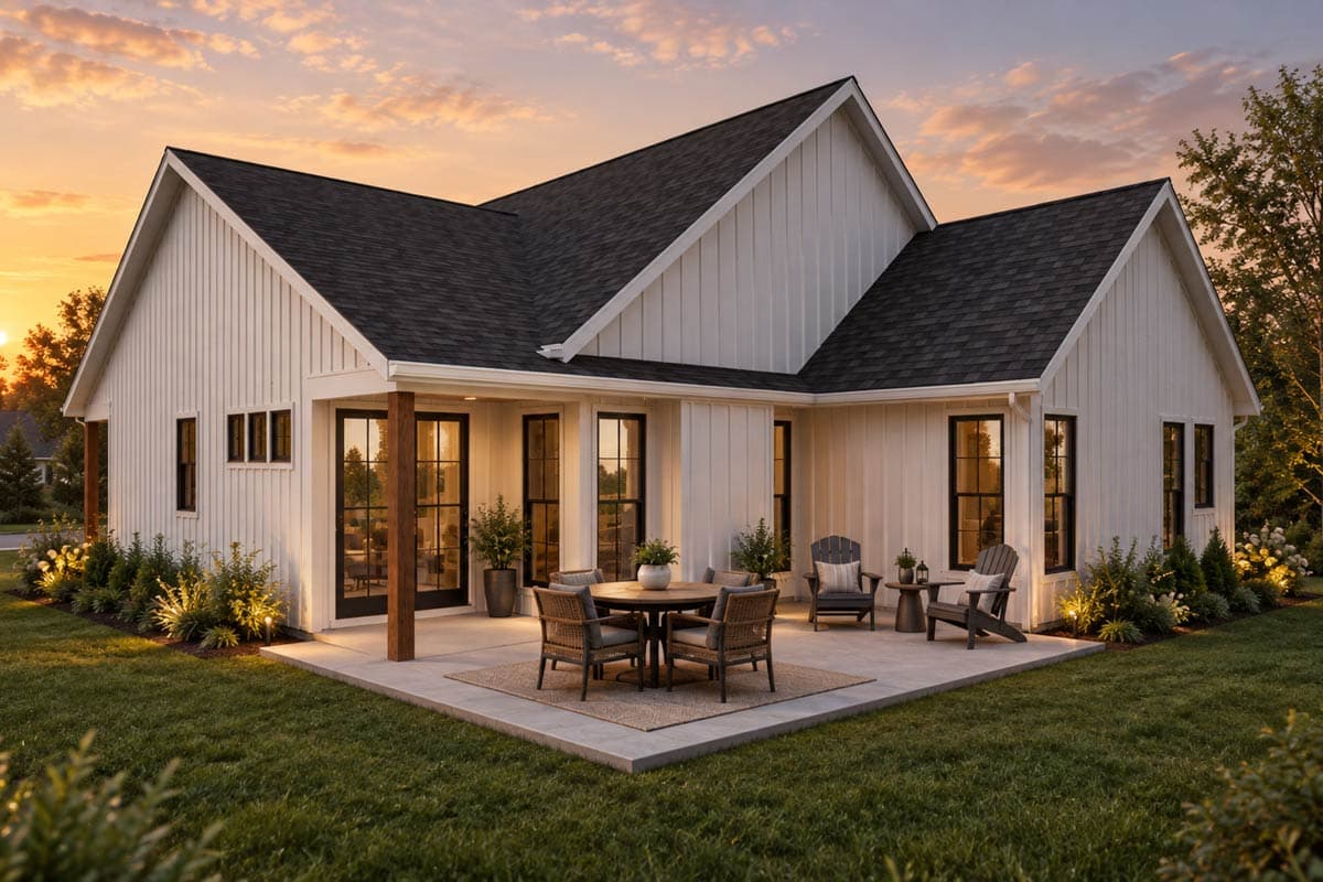 Plan 69933AM: Modern Farmhouse House Plan with 3-4 Bedrooms and Attached Garage - Image #2 - Cottage, Country, Farmhouse, Modern Farmhouse