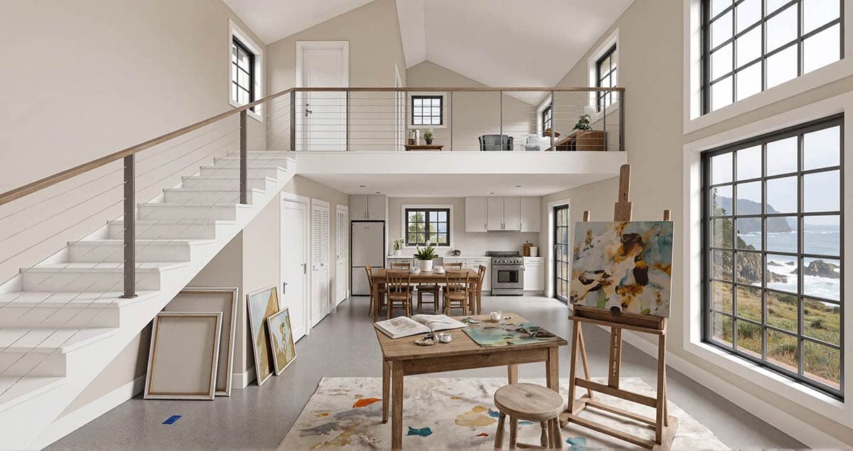Plan 871042NST: Charming Two-Story Barndominium House Plan with Vaulted Ceilings - Image #6 - Barndominium, Cottage, Farmhouse, Vacation