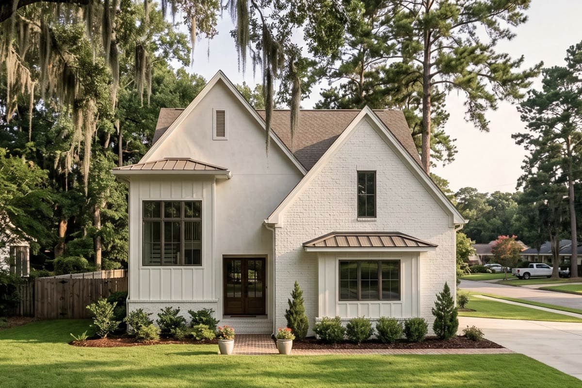 Modern Cottage House Plan with 4 Bedrooms and Attached Garage