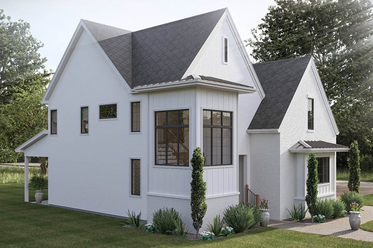 Plan 623683DJ: Modern Cottage House Plan with 4 Bedrooms and Attached Garage - Image #5 - Cottage, European, Modern