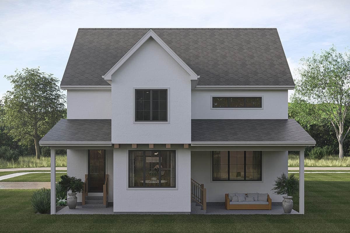 Plan 623683DJ: Modern Cottage House Plan with 4 Bedrooms and Attached Garage - Image #6 - Cottage, European, Modern