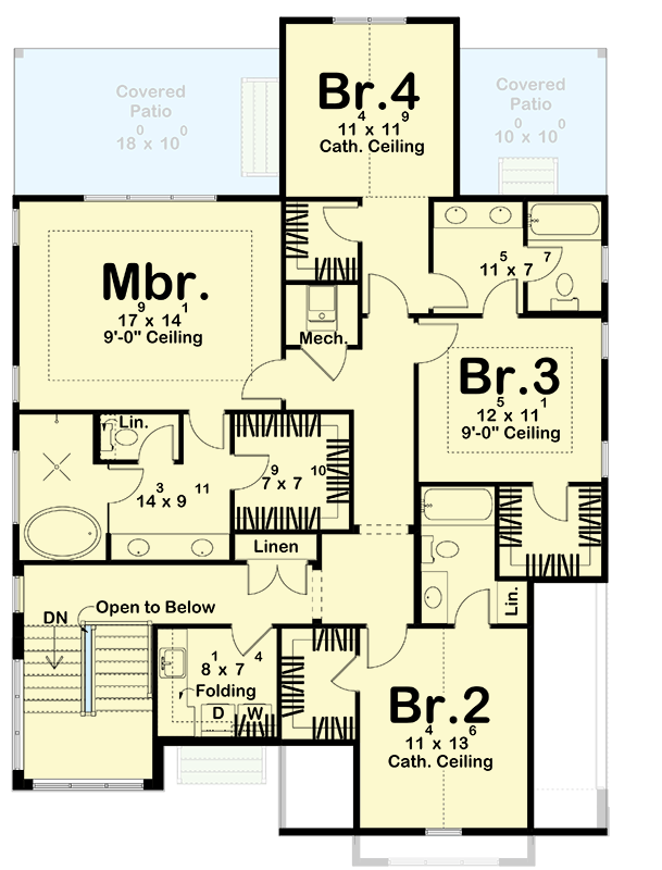 Plan 623683DJ: Modern Cottage House Plan with 4 Bedrooms and Attached Garage - Floor Plan - Image #21 - Cottage, European, Modern